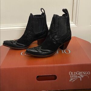 Old Gringo Black Embroidered Ankle Booties